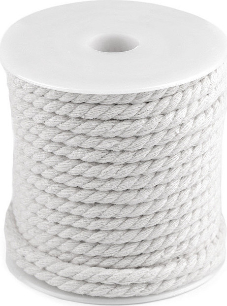 Bavlněná šňůra kroucená Ø5 mm macrame Varianta: 2 Off White, Balení: 15 m