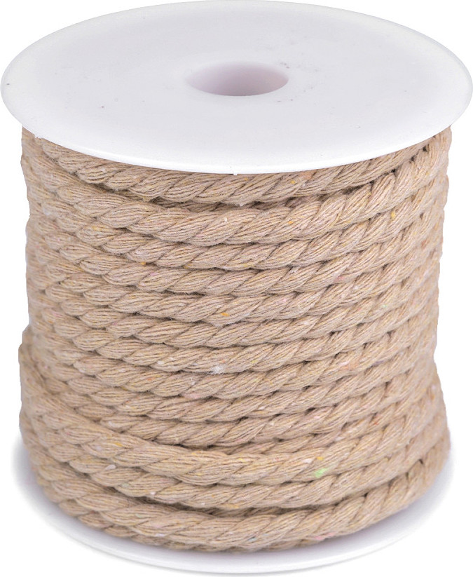 Bavlněná šňůra kroucená Ø5 mm macrame Varianta: 1 režná, Balení: 15 m