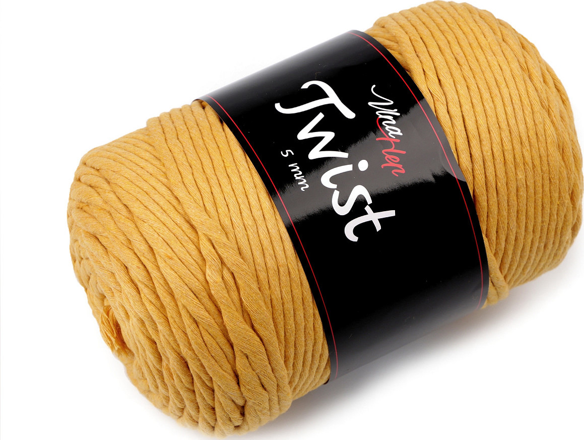 Bavlněná pletací příze Twist 500 g Varianta: 2 (8190) hořčicová, Balení: 1 ks