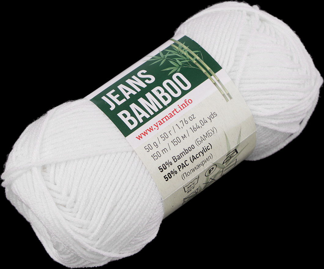 Pletací příze Jeans Bamboo 50 g Varianta: 1 (101) bílá, Balení: 1 ks