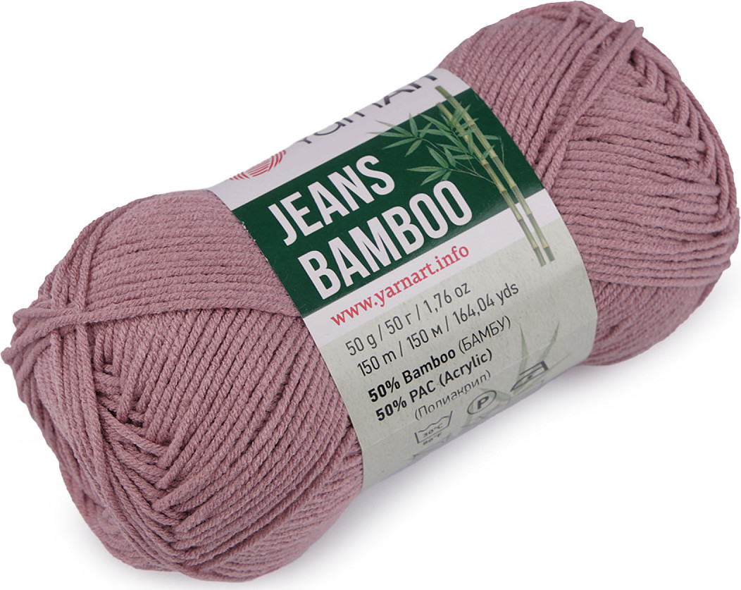 Pletací příze Jeans Bamboo 50 g Varianta: 6 (113) lila, Balení: 1 ks