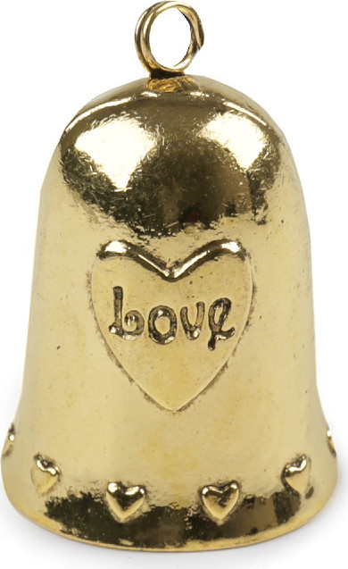 Zvoneček z nerezové oceli Love Varianta: 2 zlatá, Balení: 10 ks