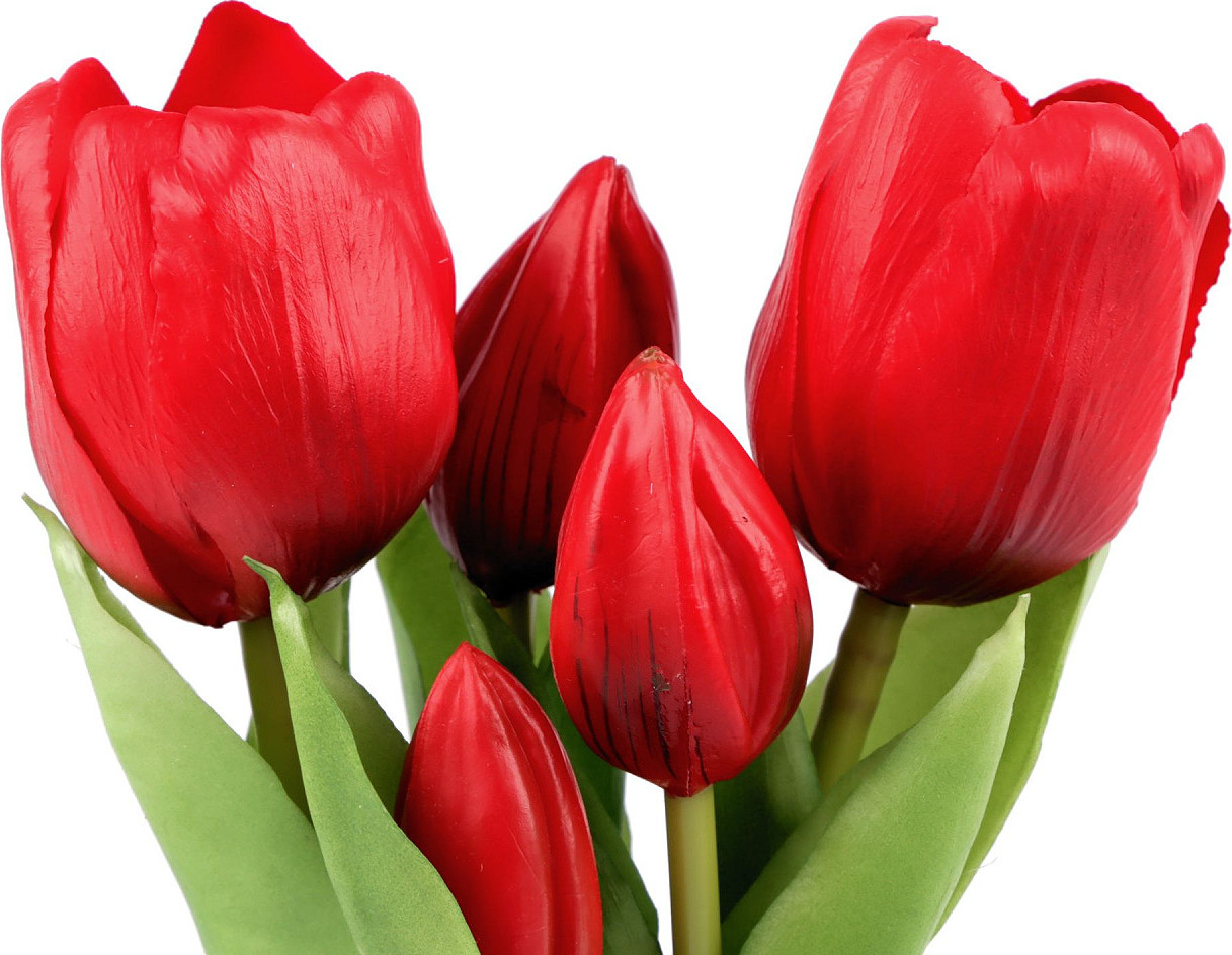 Umělé tulipány v květináči Varianta: 1 bílá, Balení: 1 ks