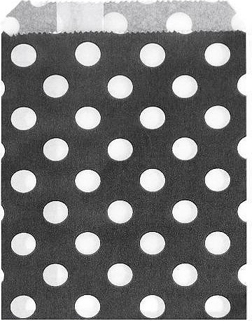 Papírový sáček chevron, puntíky 10x14 cm Varianta: 2 bílo-černá puntíky, Balení: 100 ks
