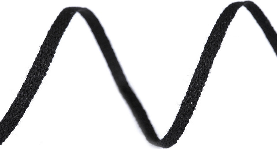 Bavlněná šňůra - pertle šíře 3 mm Varianta: 3 černá, Balení: 670 m