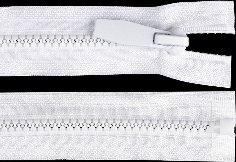Kostěný zip šíře 5 mm délka 60 cm kulaté zoubky Varianta: 101 bílá, Balení: 1 ks