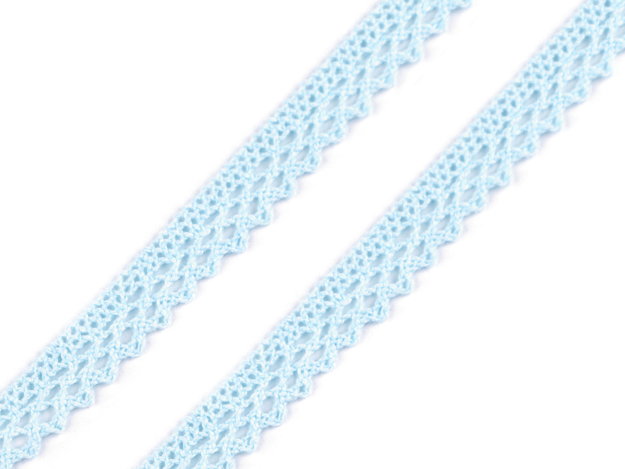 Bavlněná krajka paličkovaná šíře 12 mm Varianta: 5 modrá pomněnková, Balení: 5 m