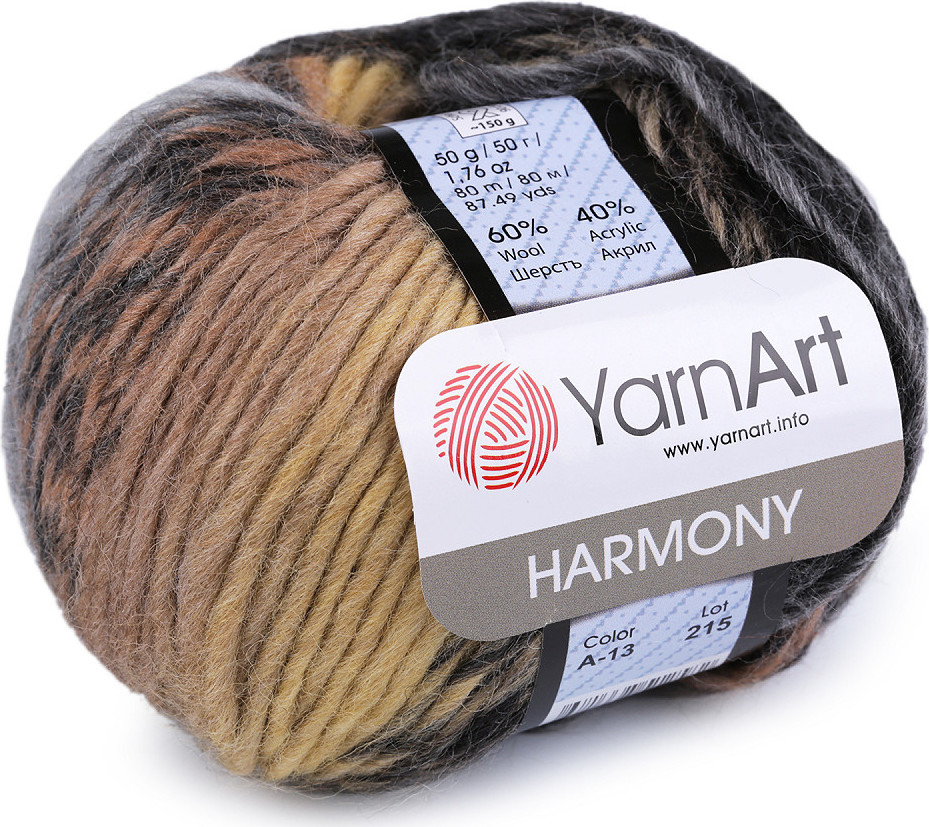 Pletací příze Harmony 50 g Varianta: 10 (A-13 215) béžová, Balení: 1 ks