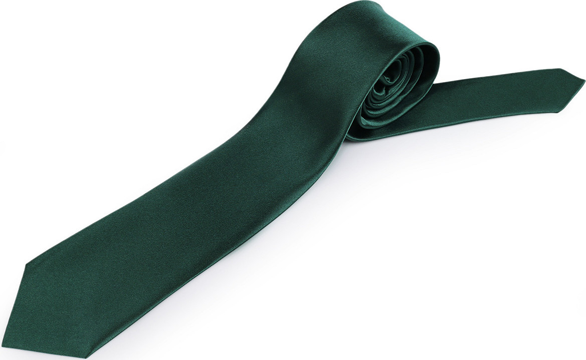 Saténová kravata jednobarevná Varianta: 2 zelená tmavá, Balení: 1 ks