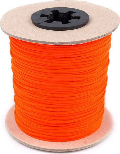 Oděvní šňůra PES Ø1,5 mm Varianta: 2127 oranžová mrkvová neon, Balení: 100 m