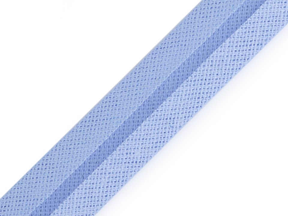 Šikmý proužek bavlněný šíře 20 mm zažehlený Varianta: 3 / 15 modrá světlá, Balení: 49 m