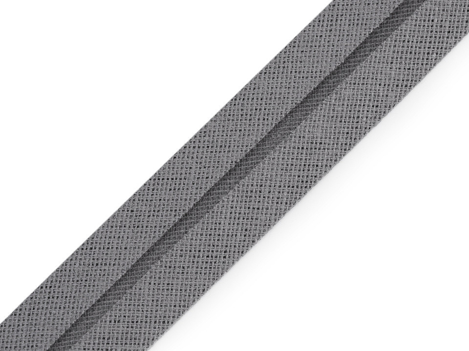 Šikmý proužek bavlněný šíře 20 mm zažehlený Varianta: 4 / 13 šedá, Balení: 1 m
