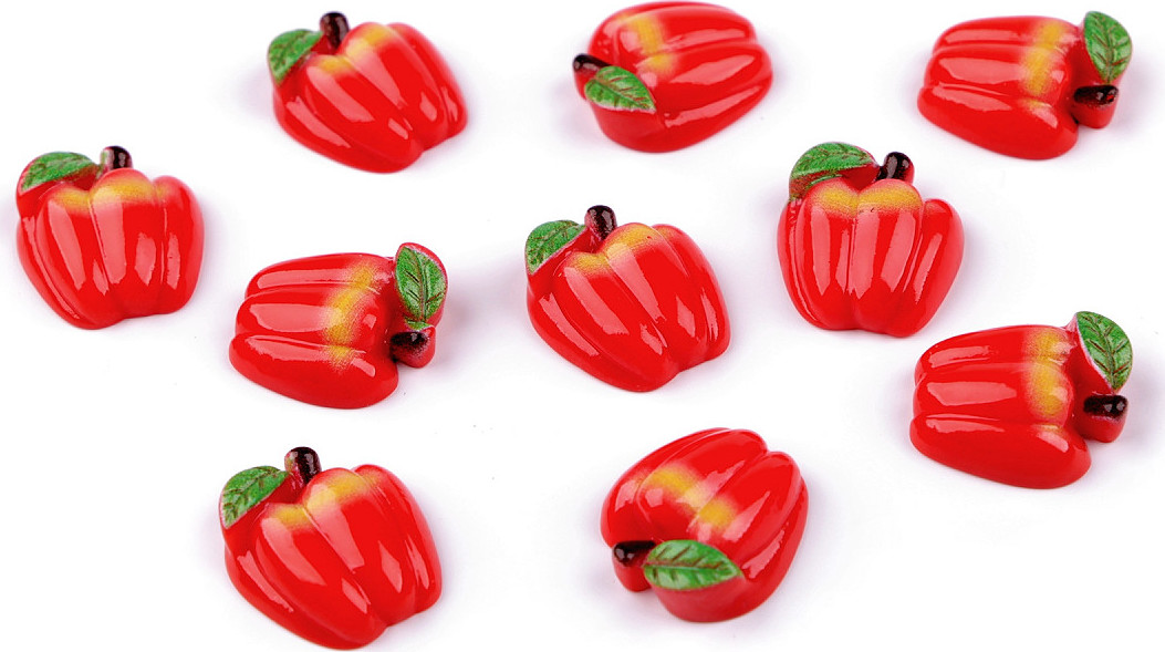 Plastová ozdoba k dekoraci / nalepení ovoce Varianta: 4 červená jablko, Balení: 10 ks