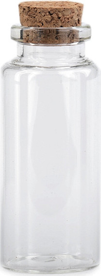 Skleněná lahvička s korkem 30x70 mm Varianta: transparent, Balení: 720 lahv.