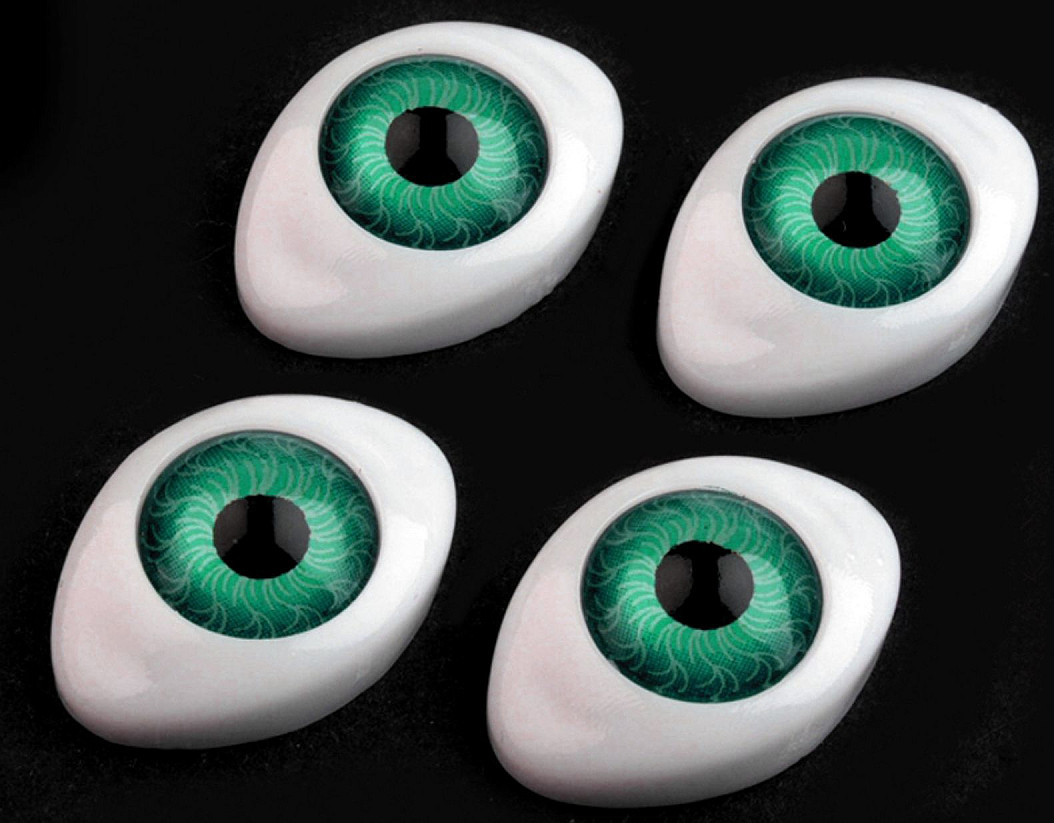 Plastové oči k nalepení 16x23 mm Varianta: 4 zelená, Balení: 6 ks