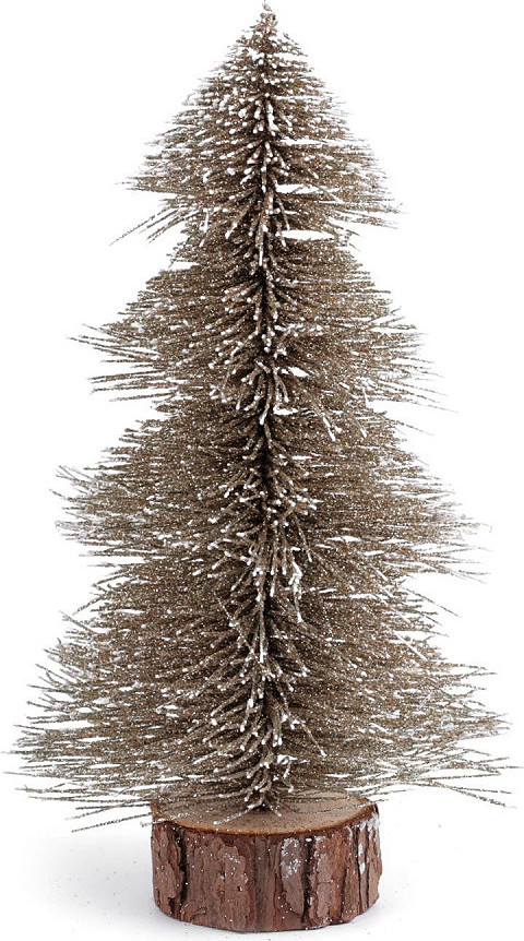 Dekorace vánoční stromeček s glitry Varianta: 1 (18 cm) zlatá, Balení: 1 ks