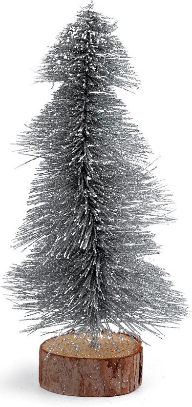 Dekorace vánoční stromeček s glitry Varianta: 2 (20 cm) stříbrná, Balení: 1 ks