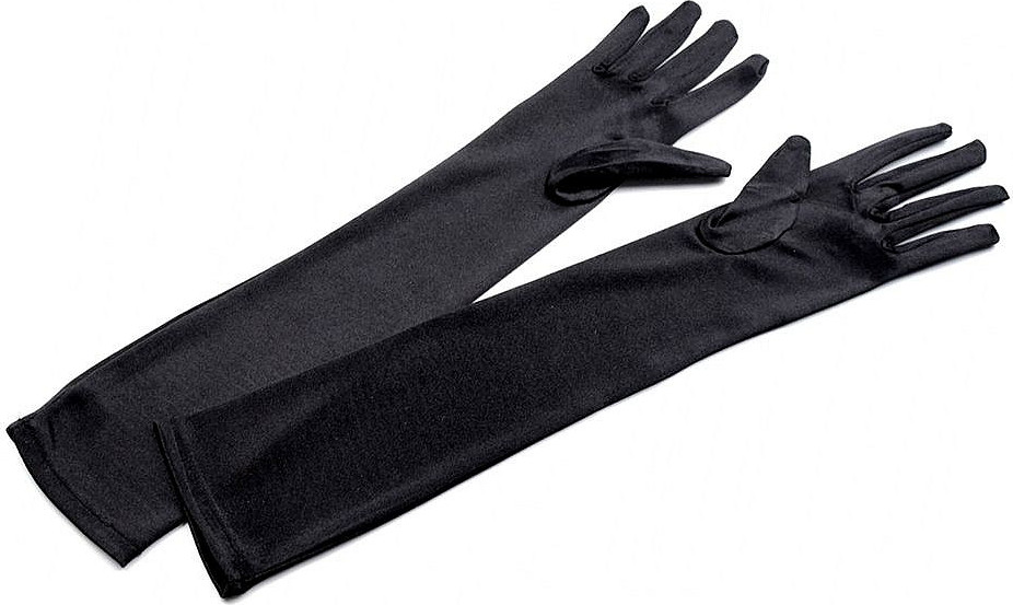 Dlouhé společenské rukavice saténové Varianta: 2 (43 cm) černá, Balení: 12 pár