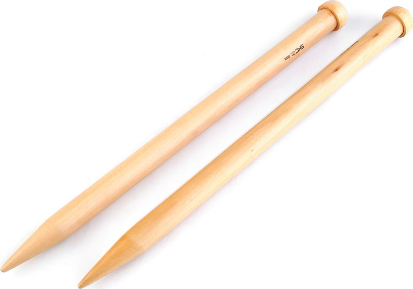Rovné jehlice č. 20 dřevěné Varianta: bambus světlý, Balení: 1 pár