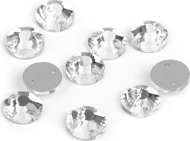 Broušené kamínky našívací Ø10 mm Varianta: crystal, Balení: 60 ks