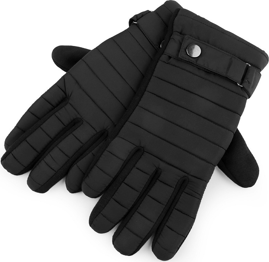 Pánské prošívané rukavice Varianta: 5 (vel. XL) černá, Balení: 1 pár