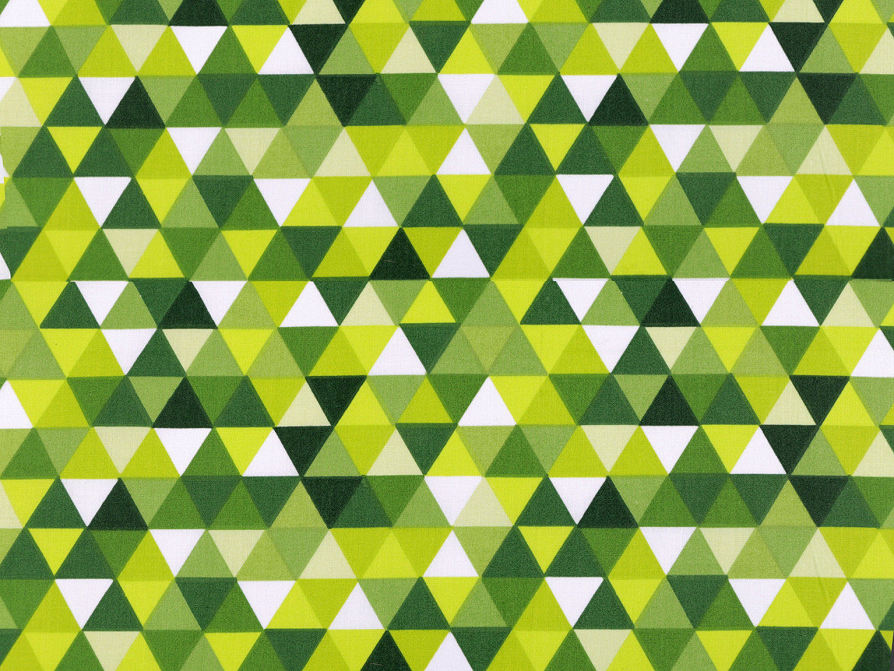 Bavlněná látka / plátno trojúhelníky Varianta: 3 (126) zelená sv., Balení: 1 m