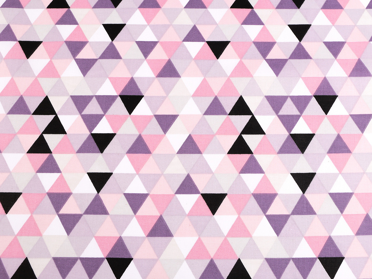 Bavlněná látka / plátno trojúhelníky Varianta: 5 (434) růžová sv., Balení: 1 m