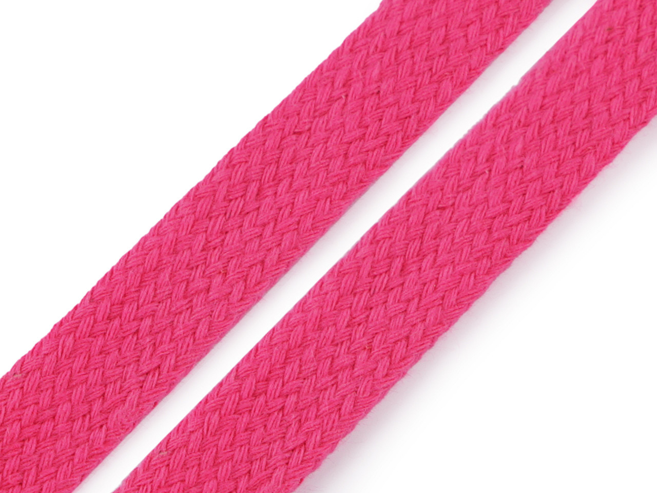 Bavlněná šňůra plochá / dutinka šíře 15 mm Varianta: 4 pink, Balení: 10 m
