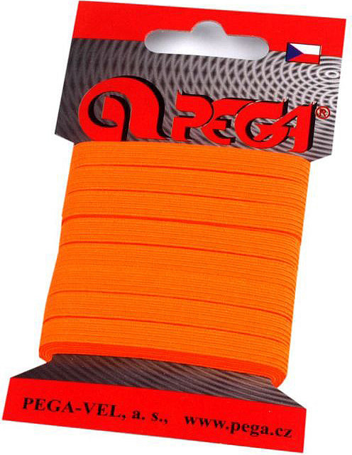 Prádlová pruženka na kartě šíře 7 mm barevná Varianta: 4 (4301) oranžová neon, Balení: 1 karta