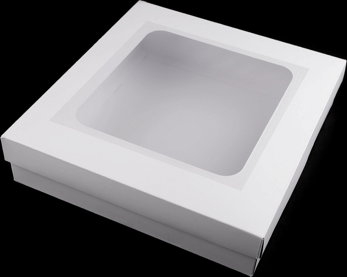 Dárková krabice s průhledem Varianta: bílá, Balení: 4 ks