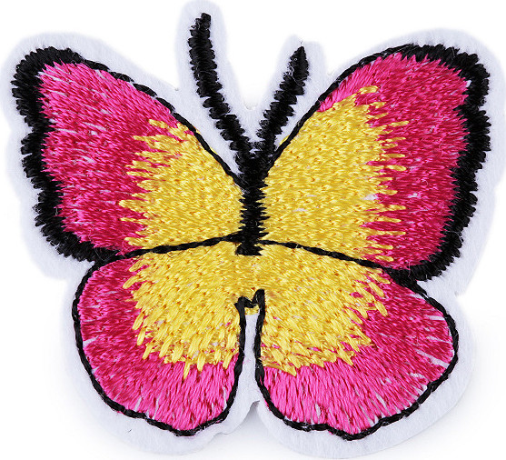 Nažehlovačka motýl Varianta: 3 pink, Balení: 10 ks