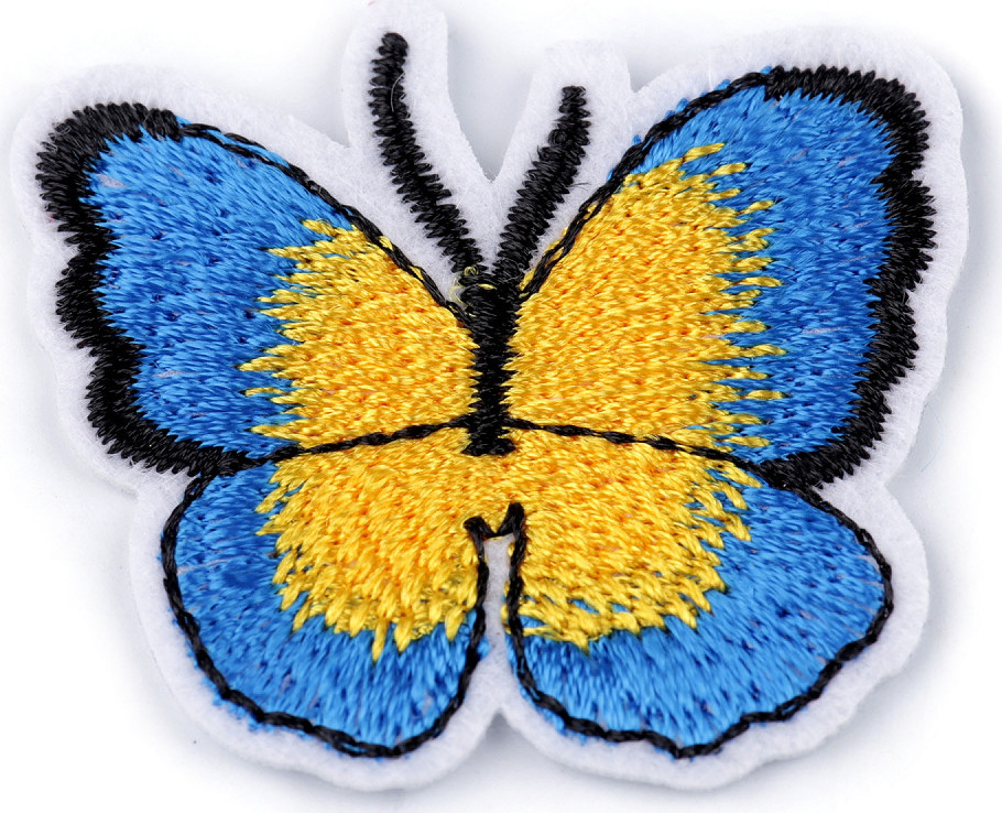 Nažehlovačka motýl Varianta: 12 modrá, Balení: 2 ks