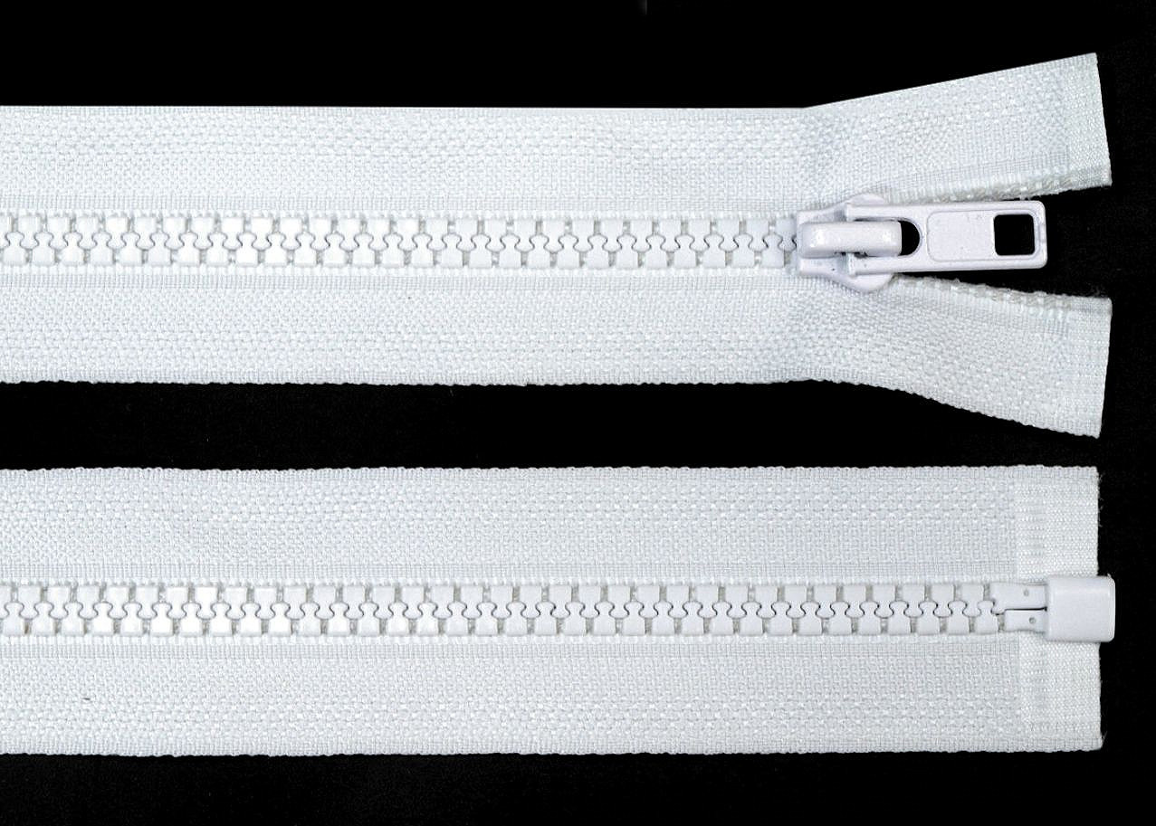 Kostěný zip šíře 5 mm délka 55 cm bundový Varianta: 101 bílá, Balení: 1 ks