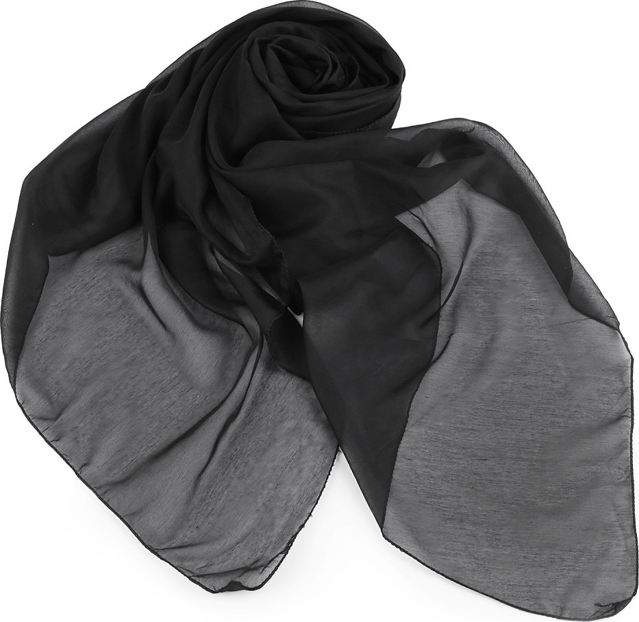 Letní šátek / šála jednobarevná 75x175 cm Varianta: 7 černá, Balení: 1 ks