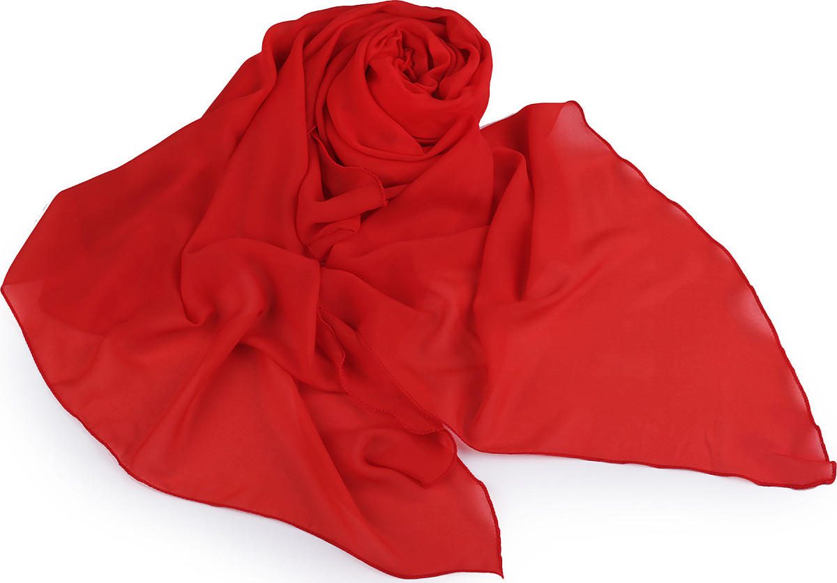 Letní šátek / šála jednobarevná 75x175 cm Varianta: 4 červená, Balení: 1 ks