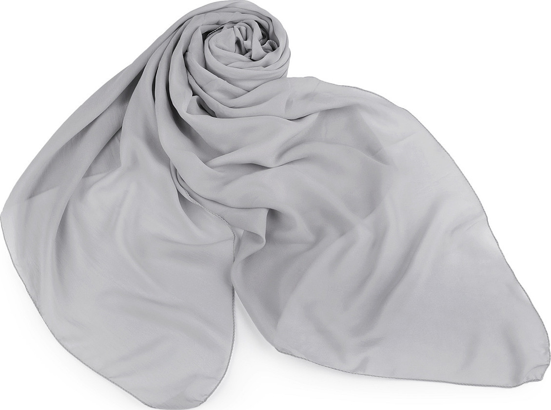 Letní šátek / šála jednobarevná 75x175 cm Varianta: 6 šedá, Balení: 1 ks