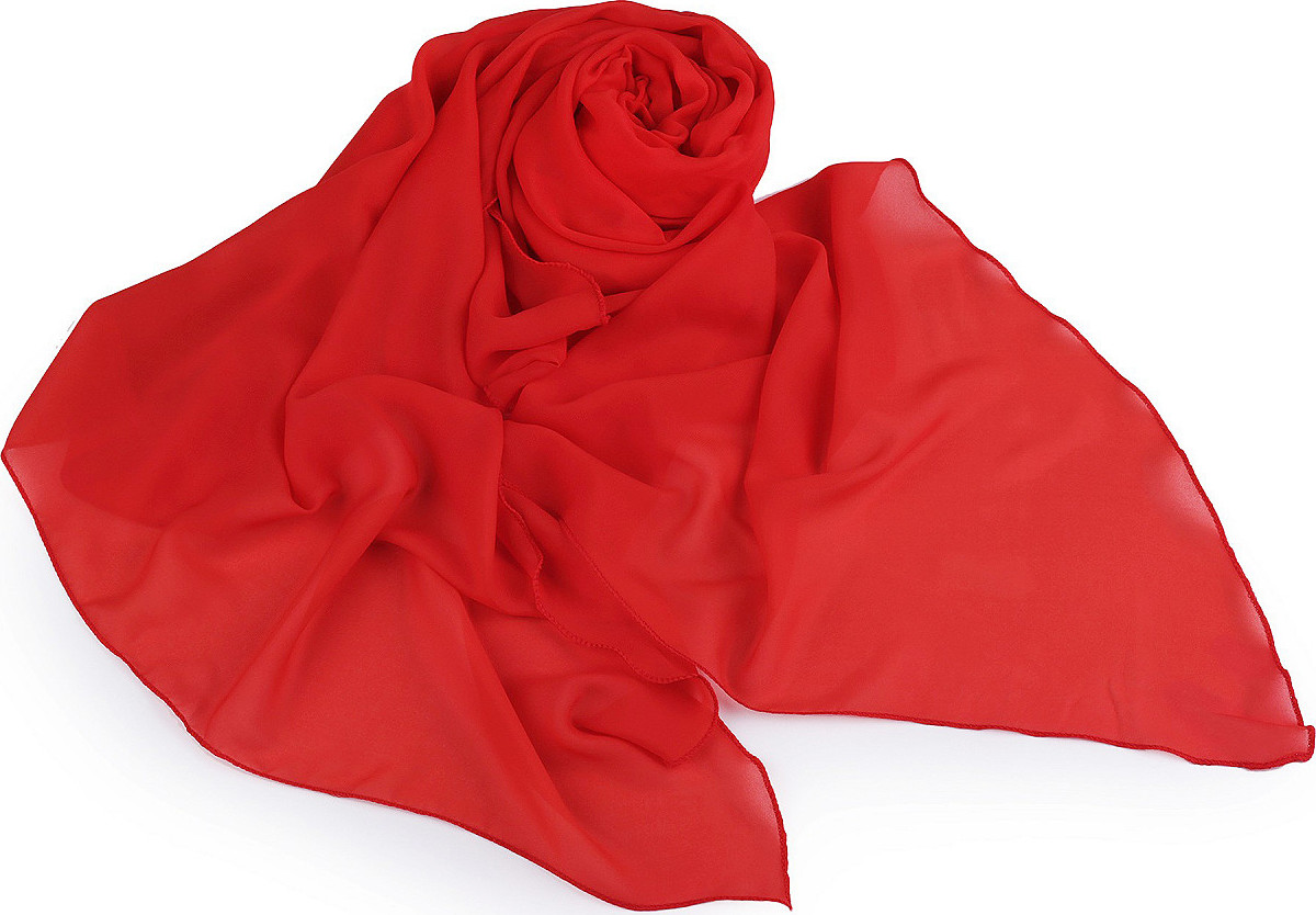 Letní šátek / šála jednobarevná 75x175 cm Varianta: 8 červená světlá, Balení: 1 ks
