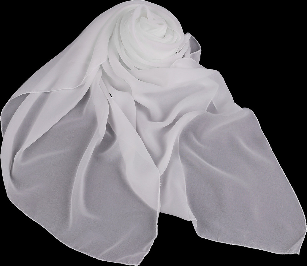 Letní šátek / šála jednobarevná 75x175 cm Varianta: 1 bílá, Balení: 1 ks