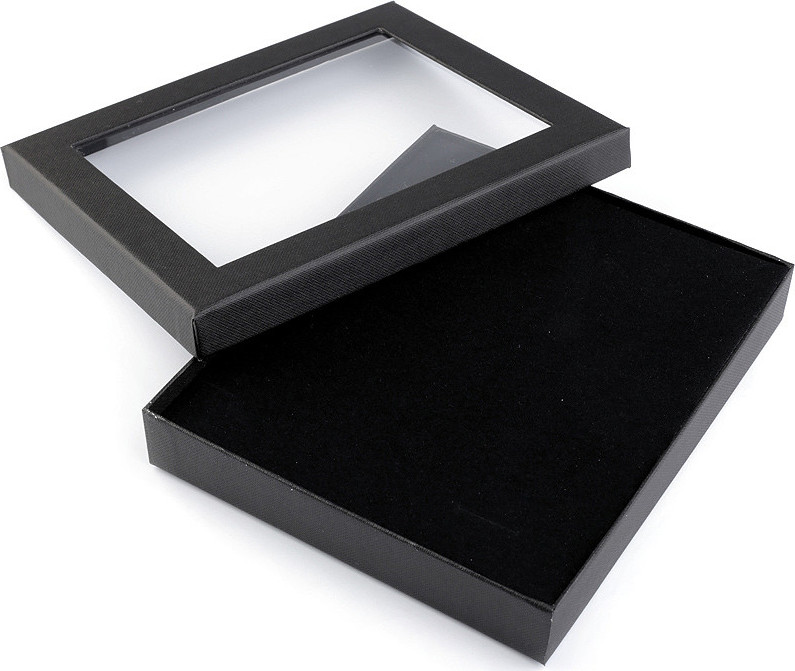 Krabička s průhledem polstrovaná 16x19 cm Varianta: 1 černá, Balení: 1 ks