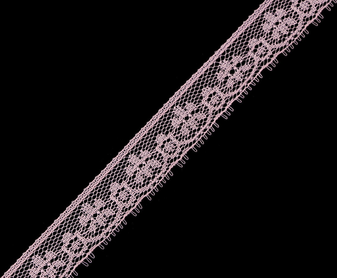 Silonová krajka šíře 18 mm Varianta: 2 růžová sv., Balení: 25.2 m
