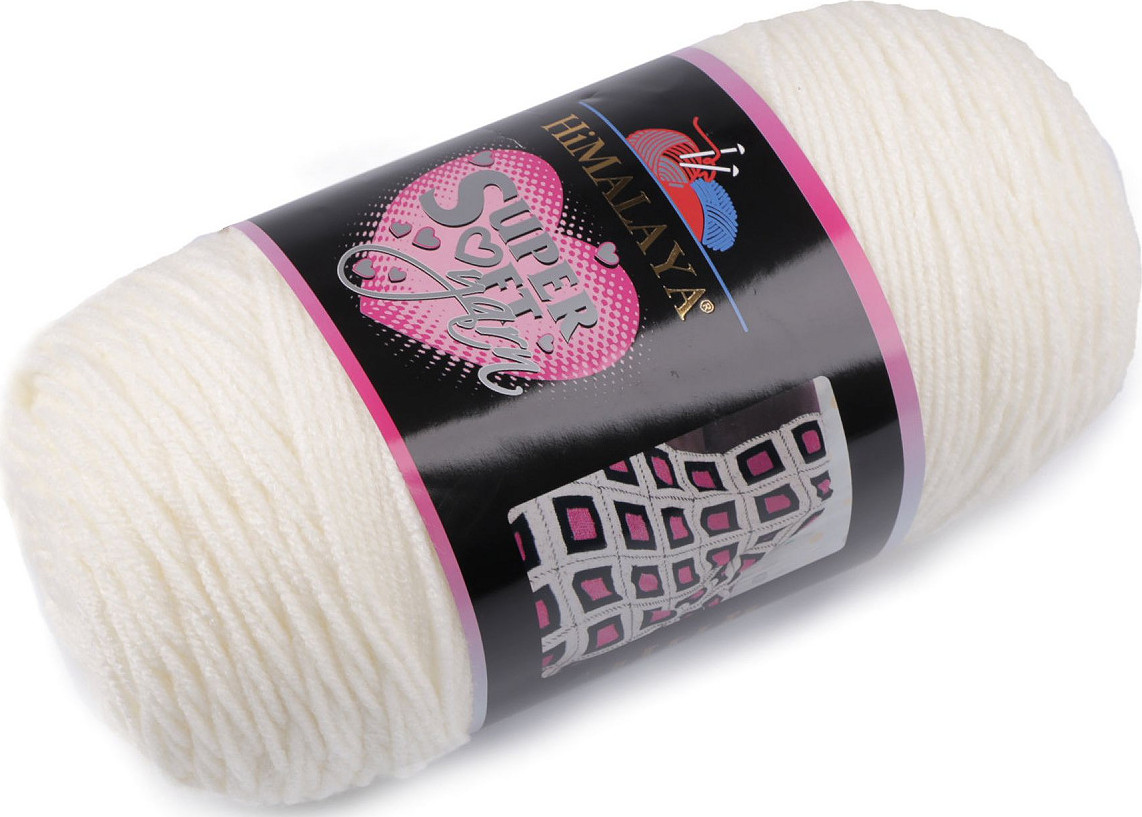 Pletací příze Super Soft Yarn 200 g Varianta: 10 (80812) krémová nejsvět., Balení: 1 ks