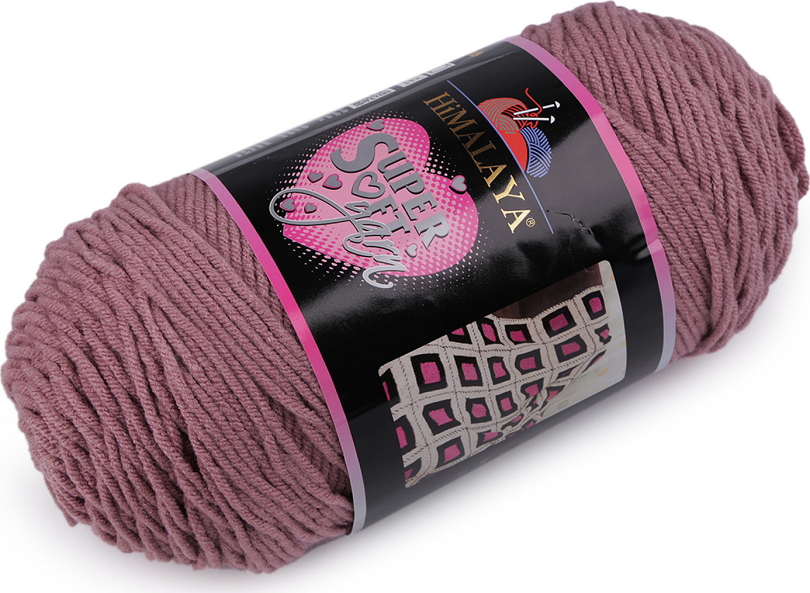 Pletací příze Super Soft Yarn 200 g Varianta: 4 (80816) starofialová tmavá, Balení: 1 ks