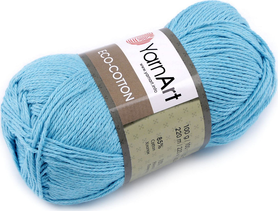 Pletací příze Eco-Cotton 100 g Varianta: 4 (765) modrá azurová, Balení: 1 ks