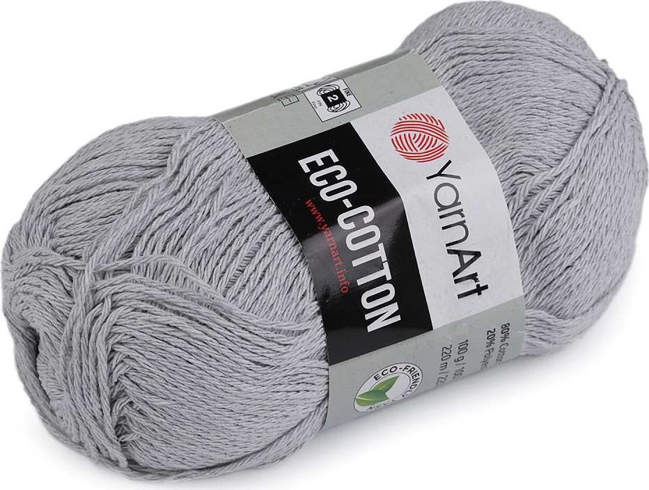 Pletací příze Eco-Cotton 100 g Varianta: 6 (763) šedá nejsvětlější, Balení: 1 ks