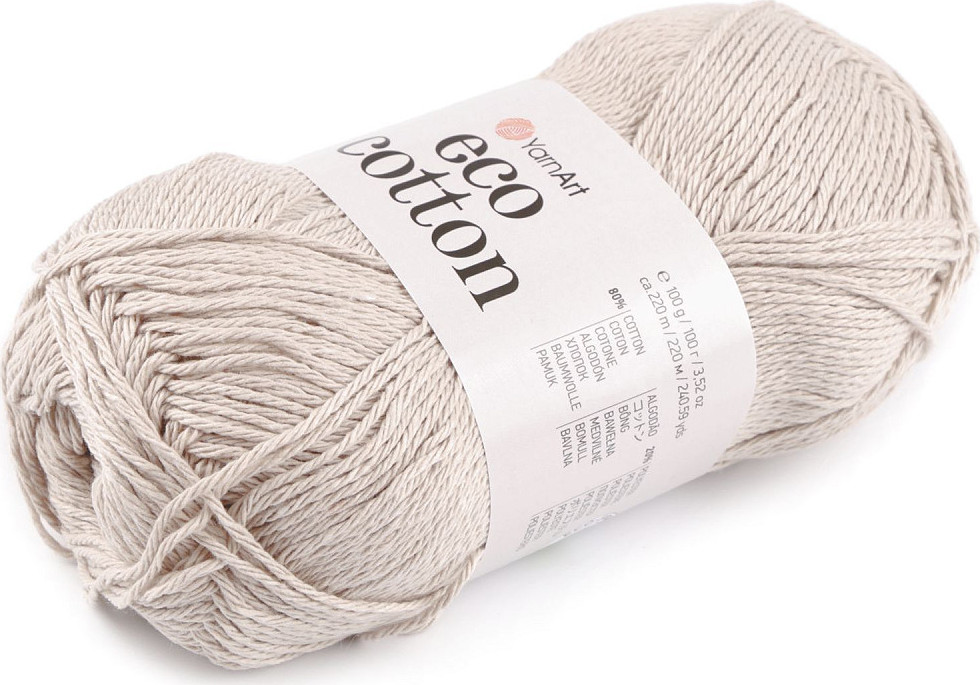 Pletací příze Eco-Cotton 100 g Varianta: 10 (768) béžová, Balení: 1 ks