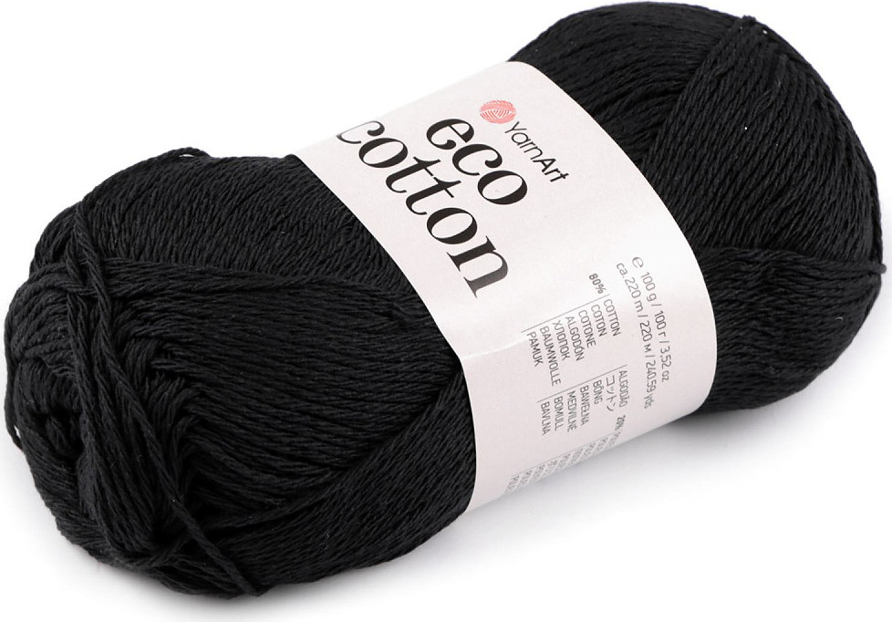 Pletací příze Eco-Cotton 100 g Varianta: 13 (761) černá, Balení: 1 ks