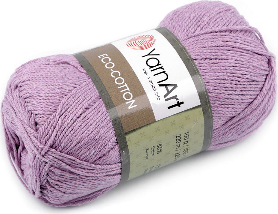 Pletací příze Eco-Cotton 100 g Varianta: 2 (771) fialová nejsvětlejší, Balení: 1 ks