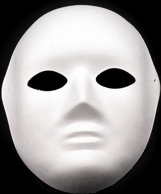Maska na obličej k domalování Varianta: 1 bílá dámská, Balení: 1 ks