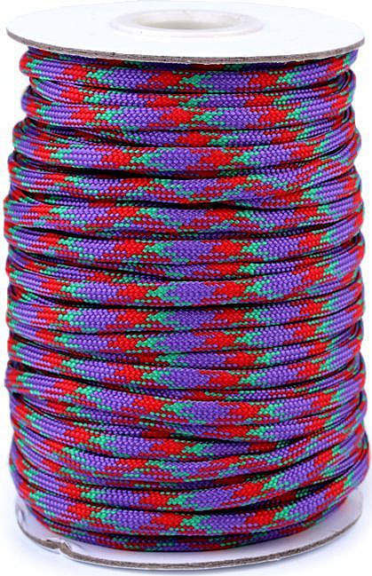 Padáková šňůra Ø4 mm Varianta: 2 (144) fialová červená, Balení: 25 m