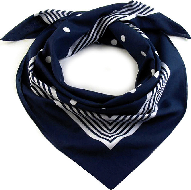 Bavlněný šátek s puntíky 70x70 cm Varianta: 3 modrá pařížská, Balení: 1 ks